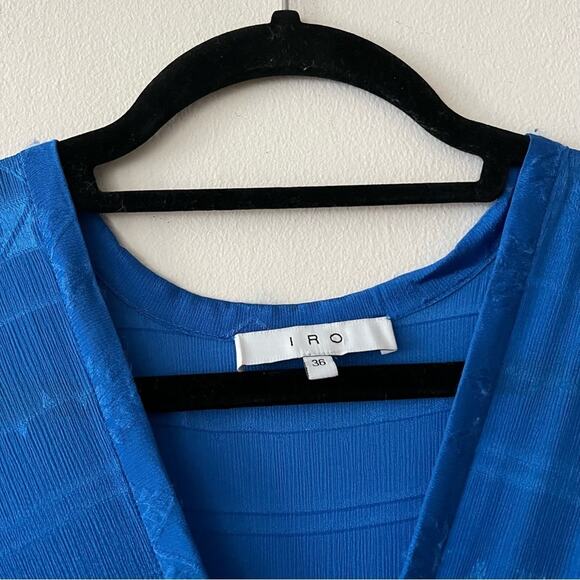 IRO Stacy Blue Jacquard Smocked Mini Dress - Picture 6 of 10